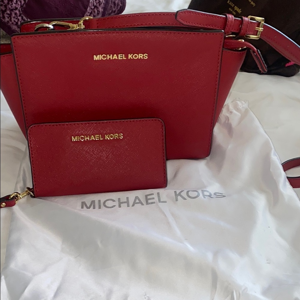 Michael Kors Red Women's Bag Set